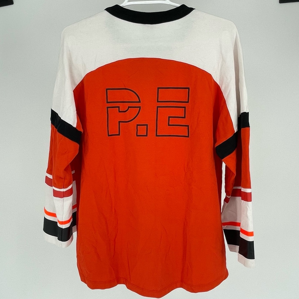 P.E. NATION RED ROCKET 3/4 SLEEVE TUNIC HOCKEY TOP ORANGE WHITE BLACK MEDIUM - Picture 4 of 10